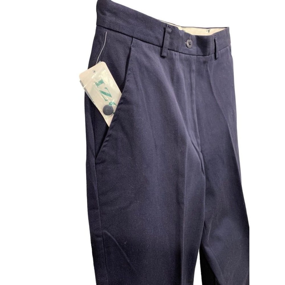 Size 10 Izod Women's Navy Blue Stretch Cotton Chino Pants New Y2K - Picture 5 of 8